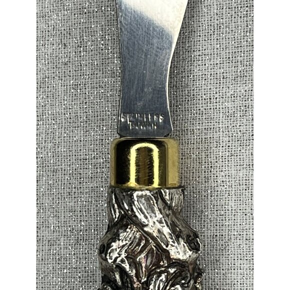 Decorative Stainless Steel Cheese Spreaders Set With Beaded & Grape Handles - Picture 4 of 5